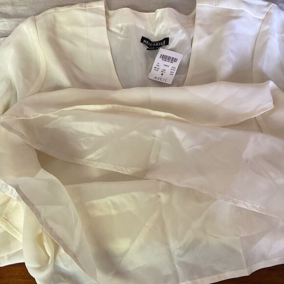 I.Crew Mercantile Long lined blouse ruffle details on sleeves SZ 14 NWT - Picture 9 of 11